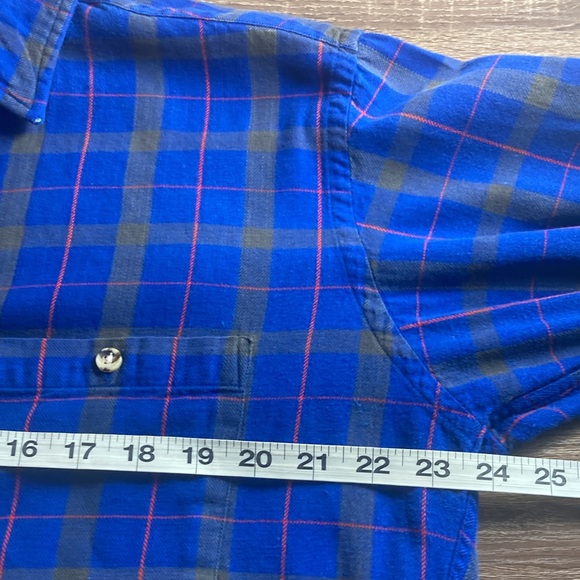 Vintage Mens Medium High Sierra Mervyn’s Blue Plaid Flannel Shirt - Picture 4 of 8
